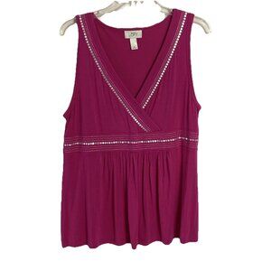 Loft Ann Taylor Womens Peplum Surplice Tunic Top sz XL Casual Vacation Sequins